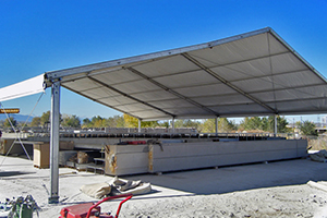 50x60 Super Tent Set Over Construction Project