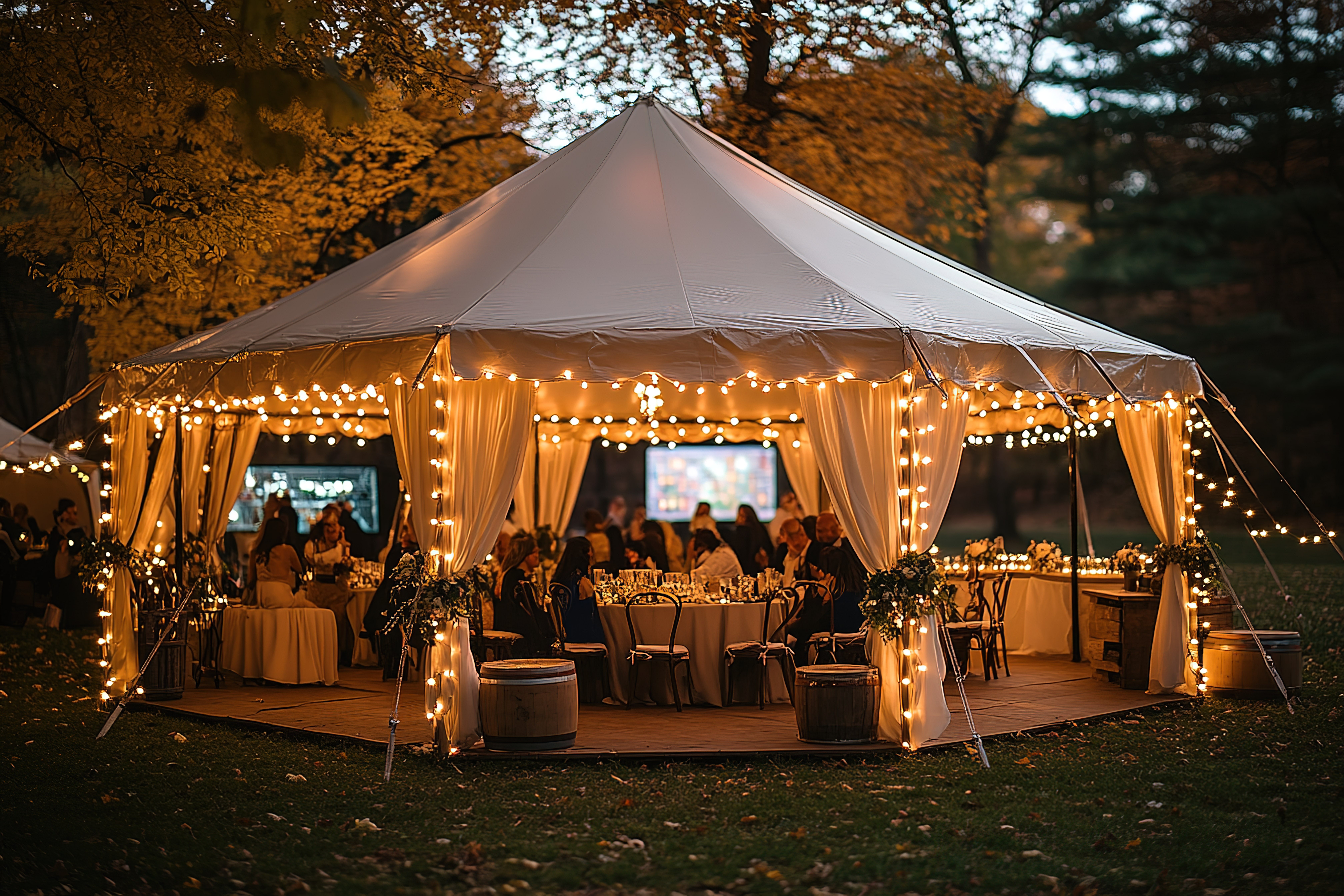 How to Host a Cozy Autumn Wedding Under a Tent