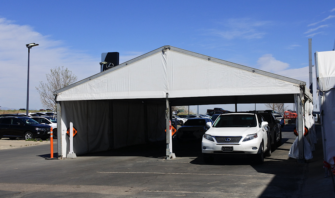 Long term tent rentals for auto body repair in Colorado.